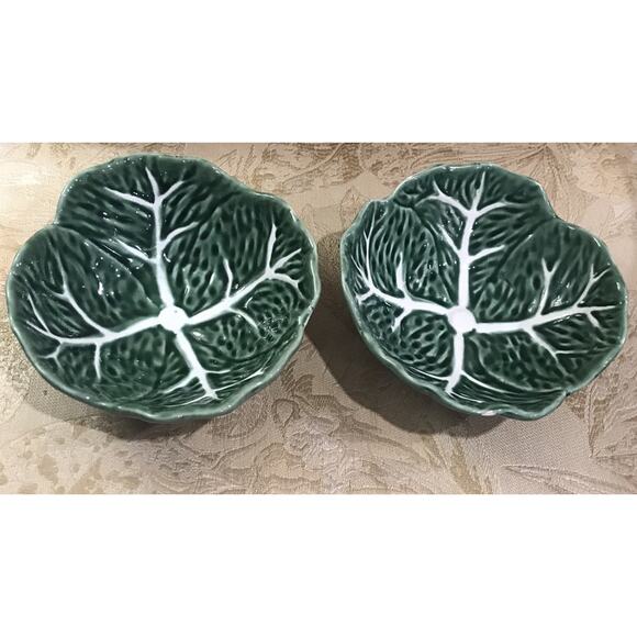 2 MAXCERA EMBOSSED GREEN CABBAGE BOWLS SPRING COLLECTION FARMHOUSE COTTAGECORE - Picture 11 of 11